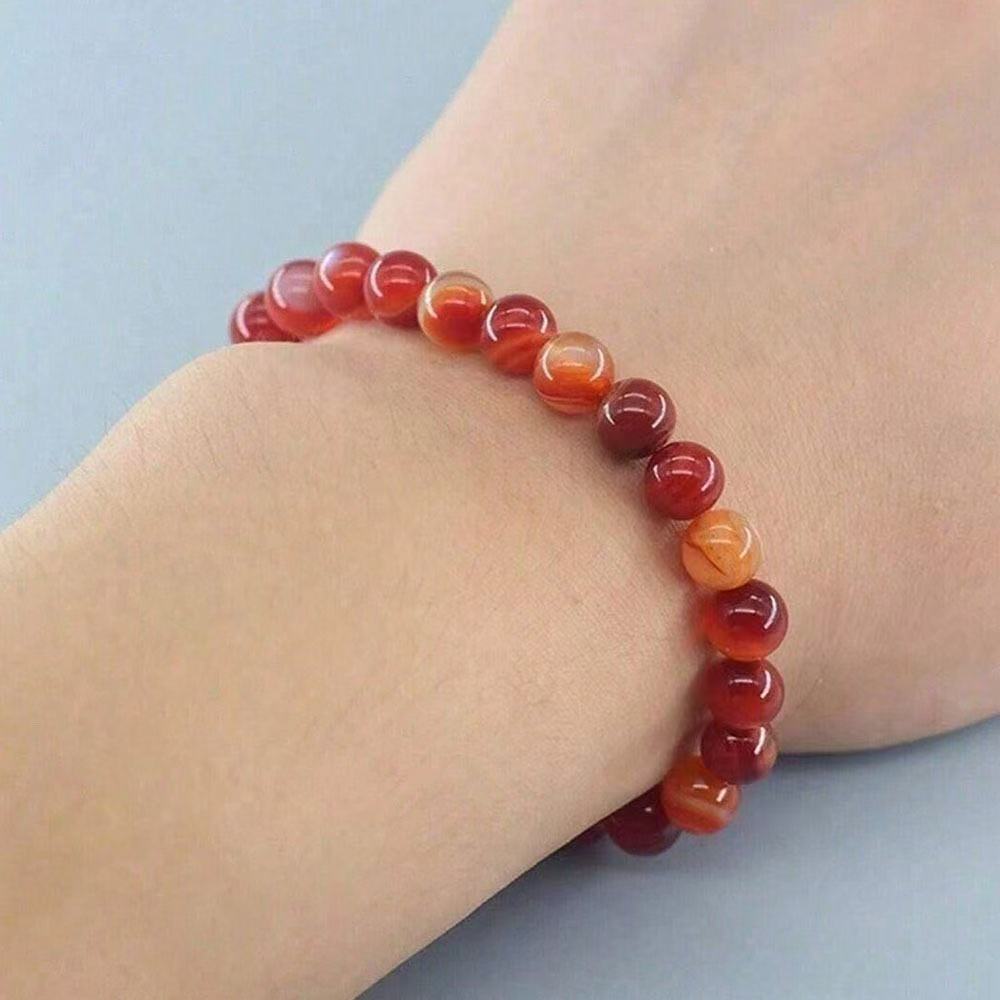 Red Agate Wealth Bracelet — Attract Abundance, Prosperity & Good Fortune | 8mm Natural Stone
