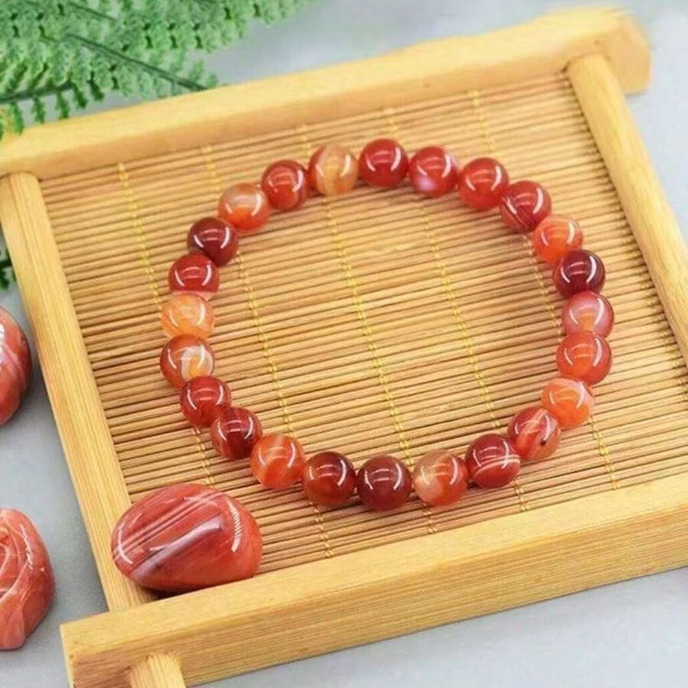 Red Agate Wealth Bracelet — Attract Abundance, Prosperity & Good Fortune | 8mm Natural Stone