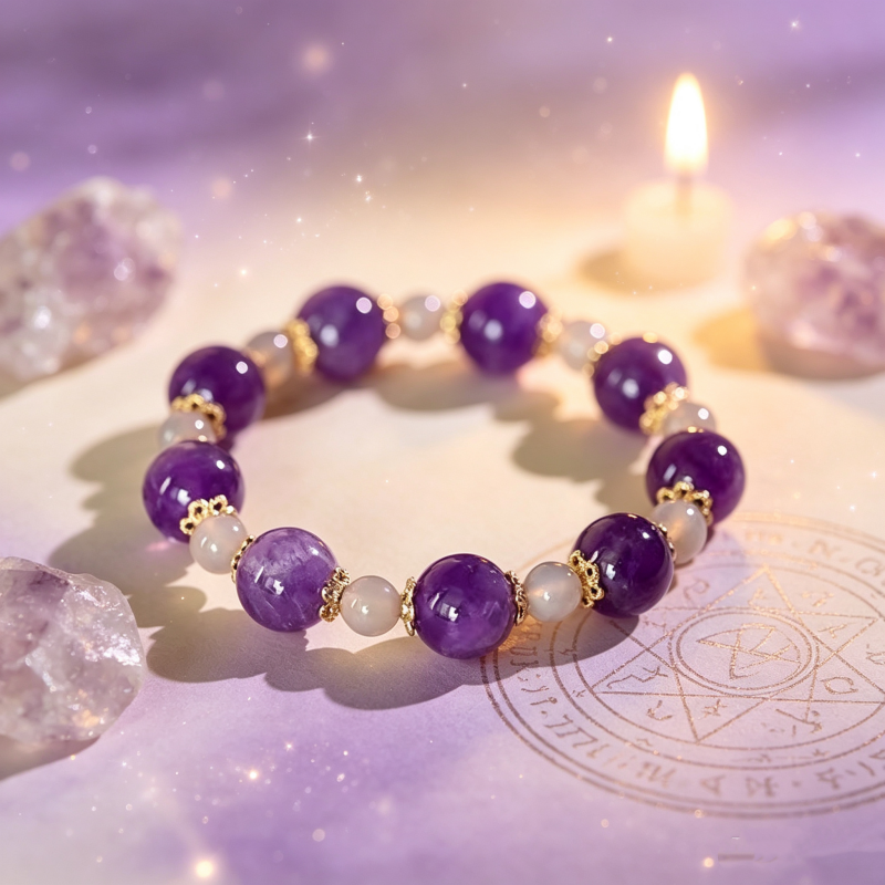 Amethyst & Moonstone Healing Bracelet