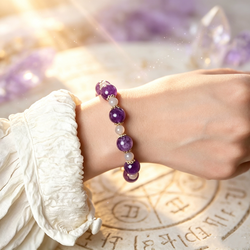 Amethyst & Moonstone Healing Bracelet
