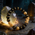 Black Obsidian Pixiu Bracelet | Wealth Attraction & Evil Protection Energy Bead Bracelet