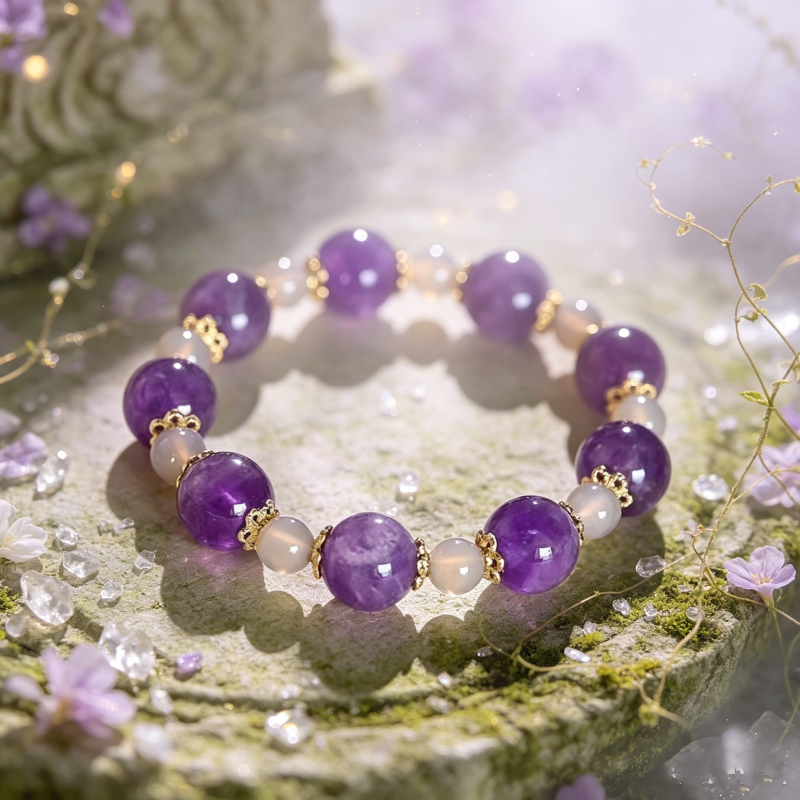 Amethyst & Moonstone Healing Bracelet