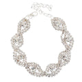 Silver Full Crystal Wave Bracelet | Bridal CZ Statement Chain Bracelet