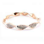 Rose Gold Twisted CZ Bangle | Pavé Crystal Infinity Twist Bracelet