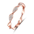 Rose Gold Twisted CZ Bangle | Pavé Crystal Infinity Twist Bracelet
