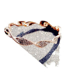 Rose Gold Twisted CZ Bangle | Pavé Crystal Infinity Twist Bracelet