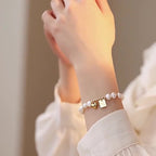 Baroque Freshwater Pearl Bracelet | Gold Heart & Good Luck Charm